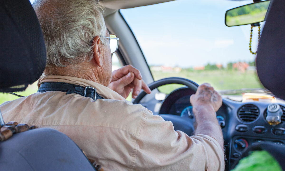 Elderly man driving